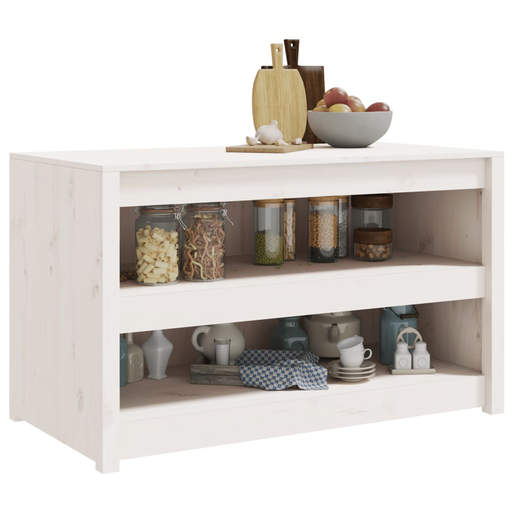 Outdoor-Küchenschrank MEPPEL Weiß 106x55x64 cm Massivholz Kiefer