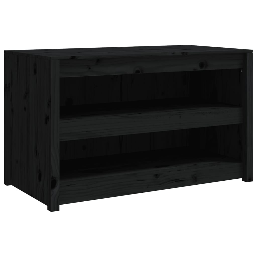 Outdoor-Küchenschrank MEPPEL Schwarz 106x55x64 cm Massivholz Kiefer