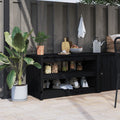 Outdoor-Küchenschrank MEPPEL Schwarz 106x55x64 cm Massivholz Kiefer