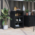 Outdoor-Küchenschrank MEPPEL Schwarz 55x55x92 cm Massivholz Kiefer