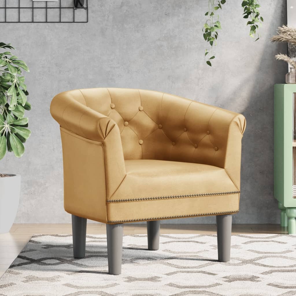 Clubsessel Gold Kunstleder
