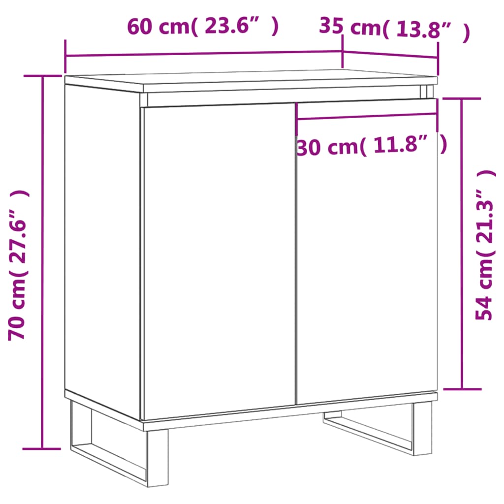 Sideboard Weiß 60x35x70 cm Holzwerkstoff