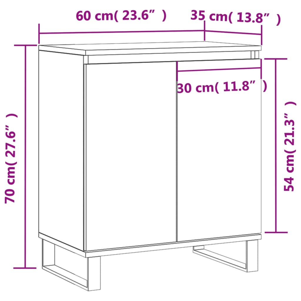 Sideboard Betongrau 60x35x70 cm Holzwerkstoff