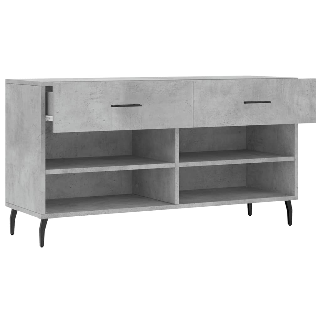 Schuhbank Betongrau 102x35x55 cm Holzwerkstoff