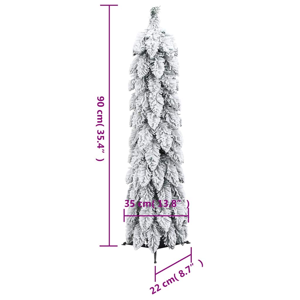 Künstlicher Weihnachtsbaum Beleuchtung & Schnee 45 LEDs 90 cm