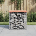 Gartenbank aus Gabionen 43x44x42 cm Massivholz Douglasie