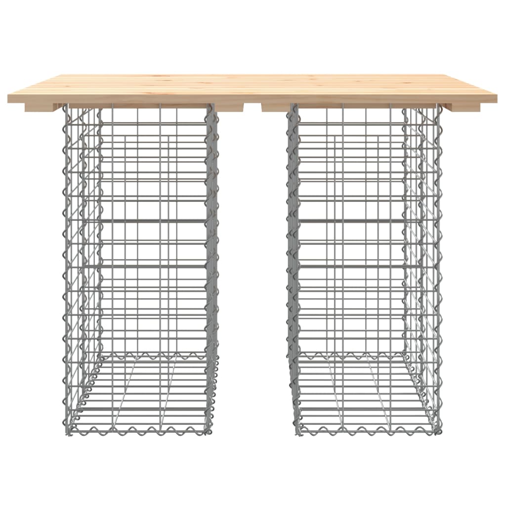 Gartentisch aus Gabionen 100x70x72 cm Massivholz Kiefer