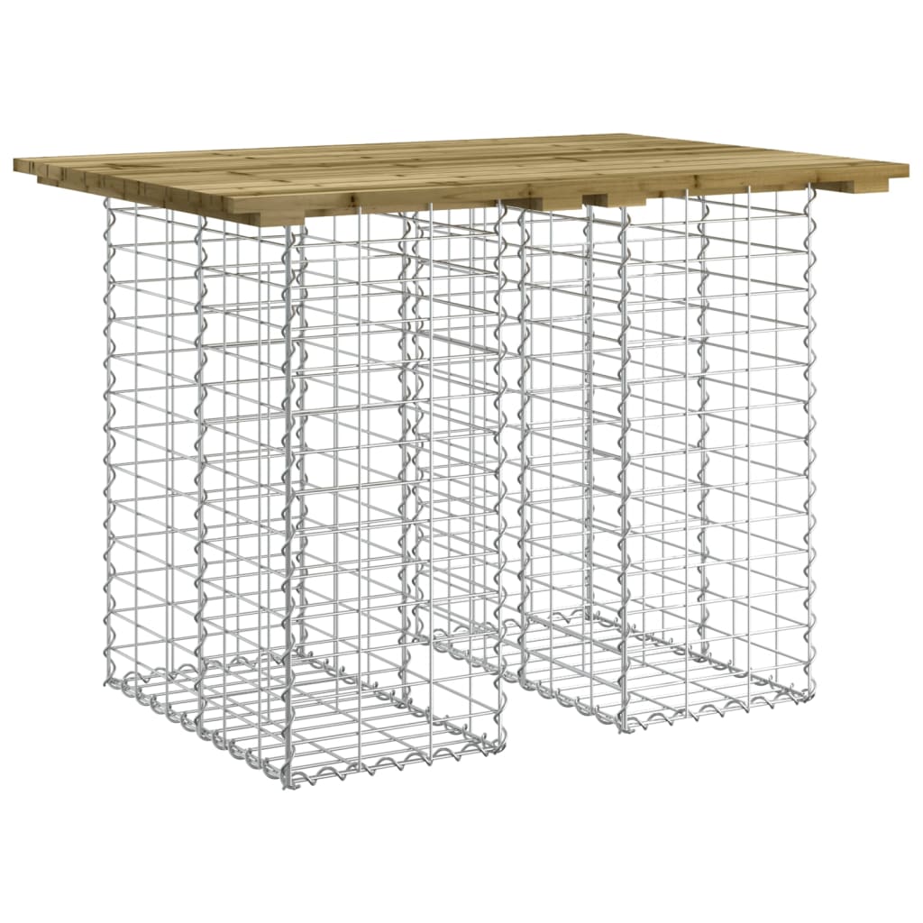 Gartentisch aus Gabionen 100x70x72 cm Kiefernholz Imprägniert