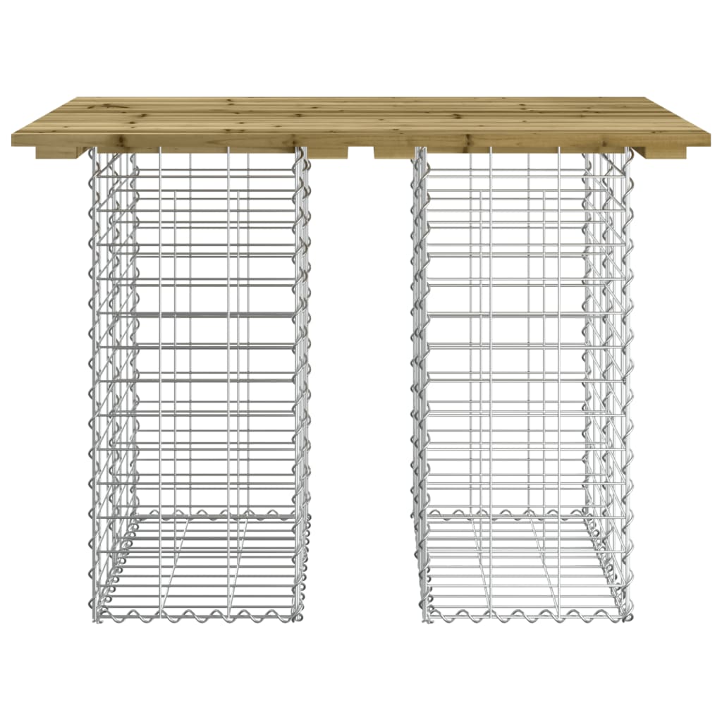 Gartentisch aus Gabionen 100x70x72 cm Kiefernholz Imprägniert