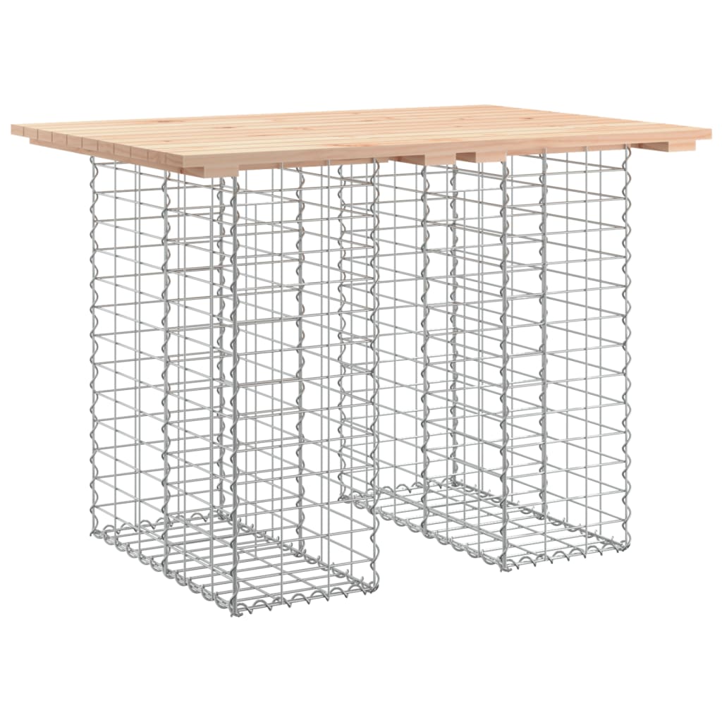 Gartentisch aus Gabionen 100x70x72 cm Massivholz Kiefer