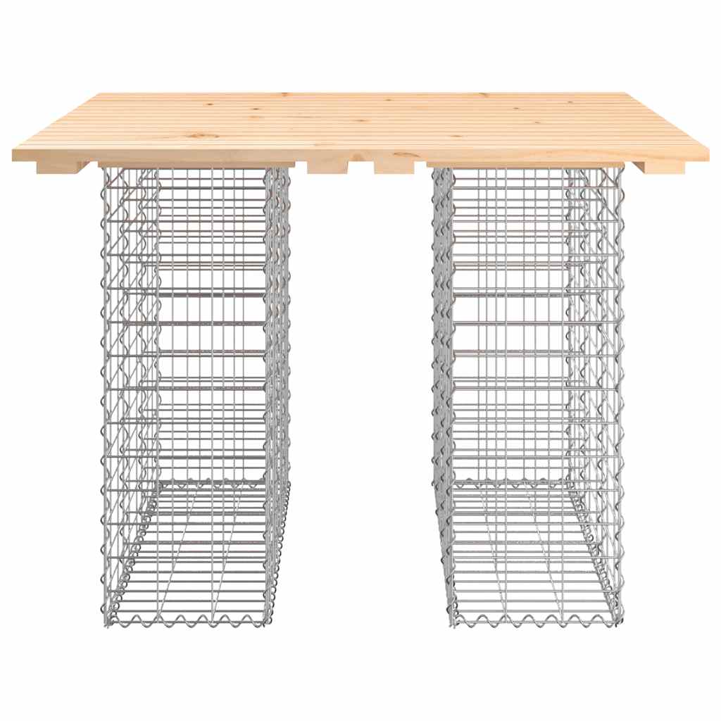 Gartentisch aus Gabionen 100x102x72 cm Massivholz Kiefer
