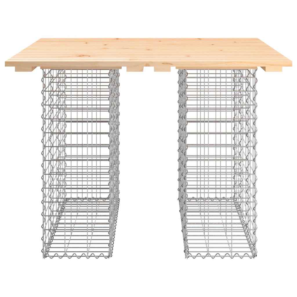 Gartentisch aus Gabionen 100x102x72 cm Massivholz Kiefer