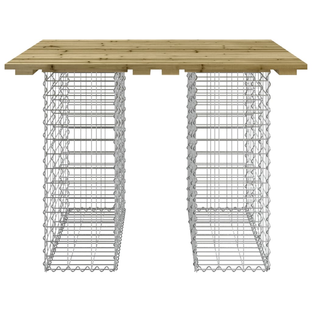Gartentisch aus Gabionen 100x102x72 cm Kiefernholz Imprägniert