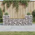 Gartenbank aus Gabionen 183x41x60,5 cm Kiefernholz Imprägniert
