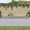 Gartenbank mit Gabione Massivholz Kiefer