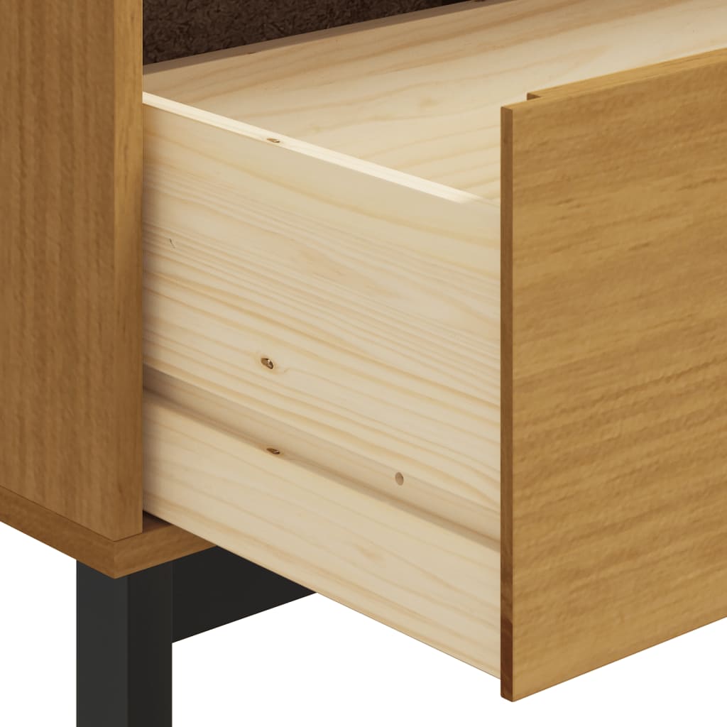 Highboard mit Glastüren FLAM 80x40x180 cm Massivholz Kiefer