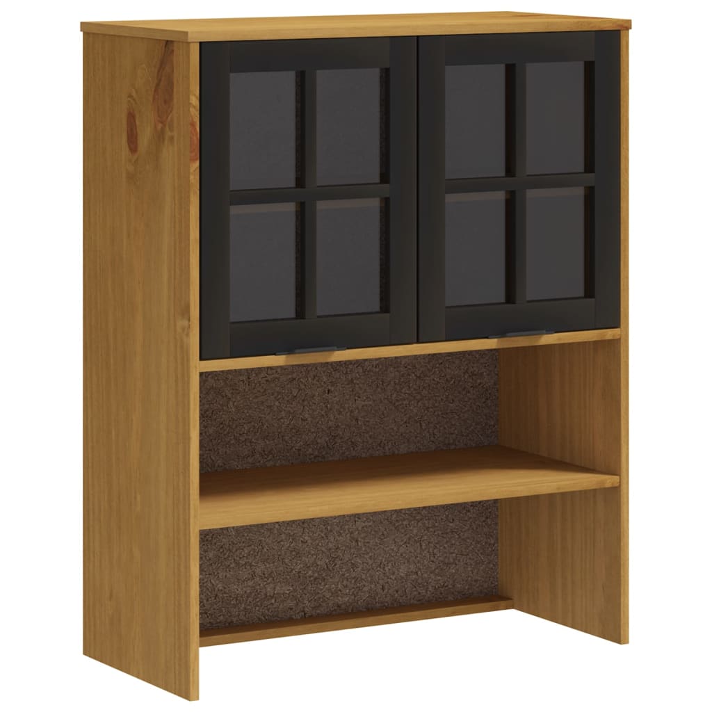 Highboard mit Glastüren FLAM 80x40x180 cm Massivholz Kiefer