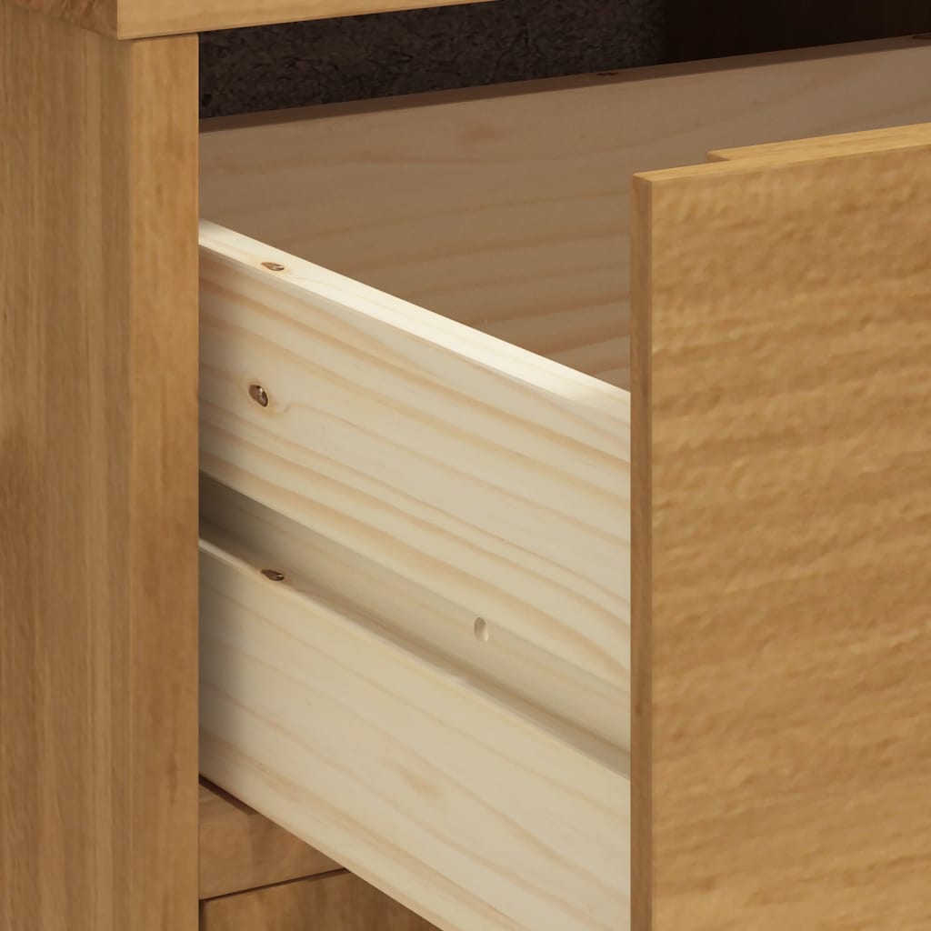 Highboard mit Glastüren FLAM 80x40x180 cm Massivholz Kiefer