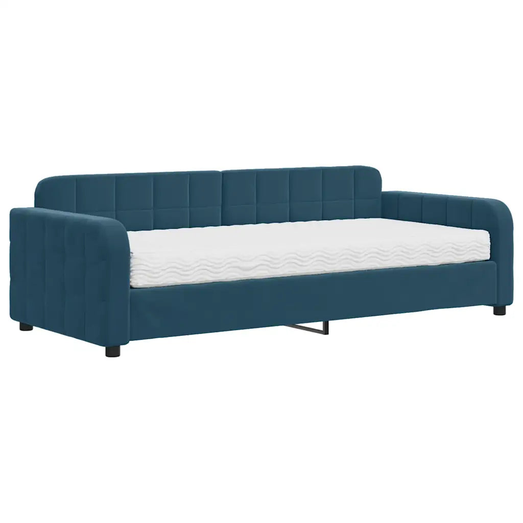 Tagesbett mit Matratze aus Samt 90 × 200 cm