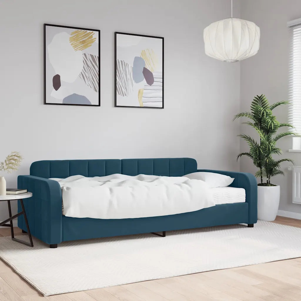 Tagesbett mit Matratze aus Samt 90 × 200 cm