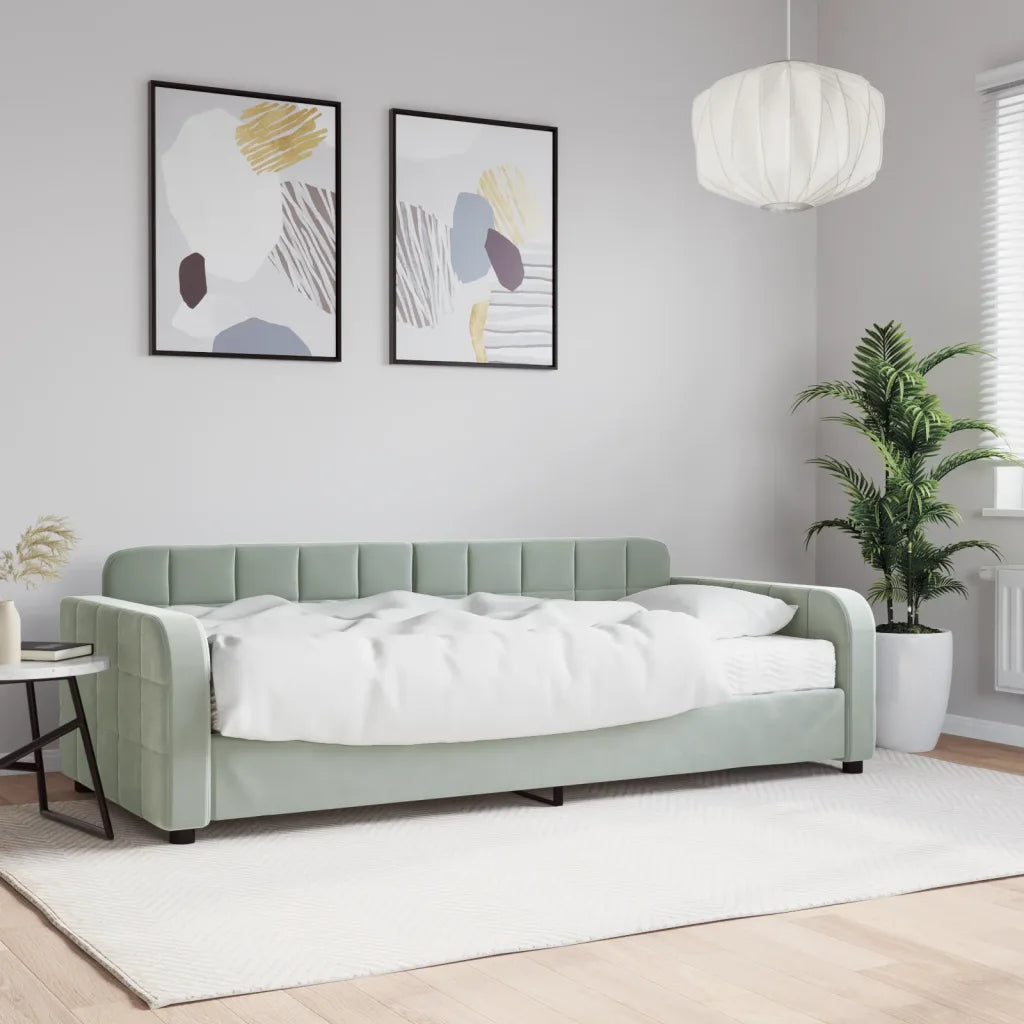 Tagesbett mit Matratze aus Samt 90 × 200 cm