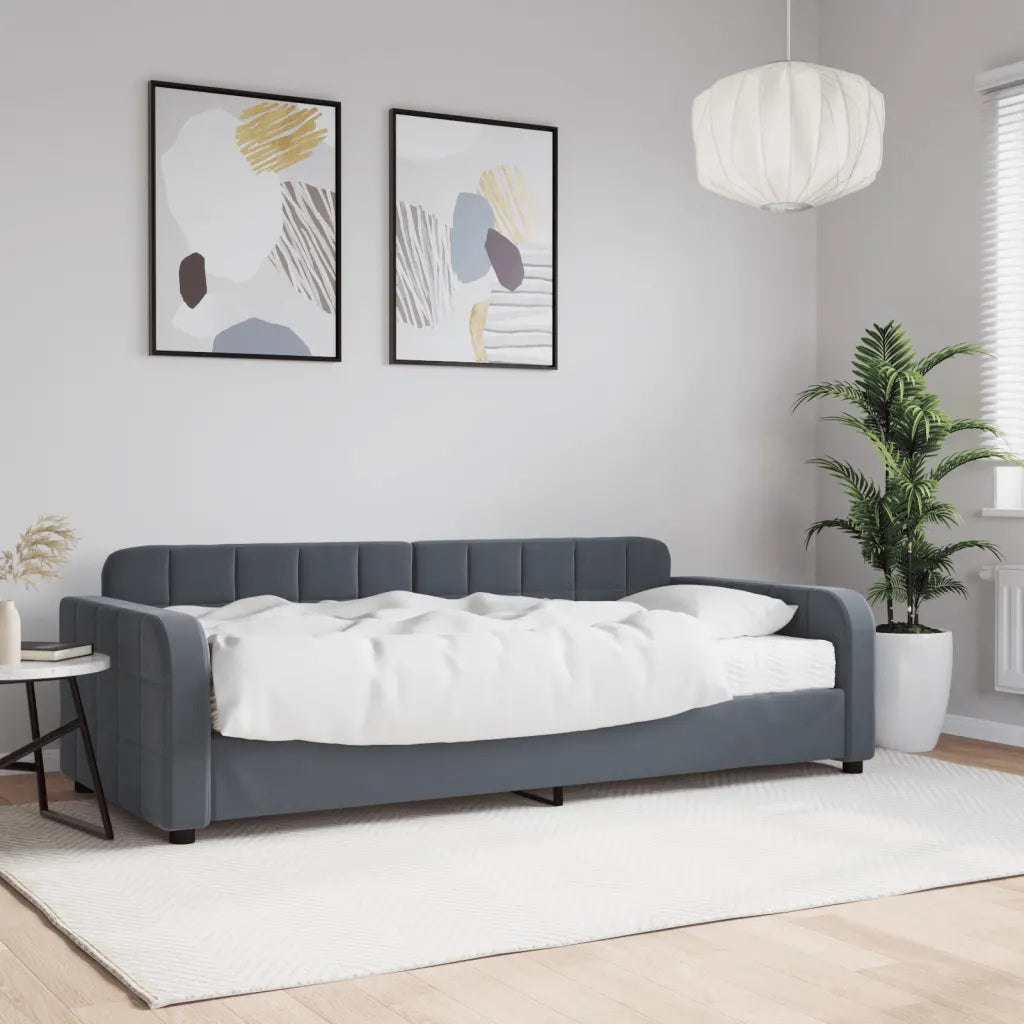 Tagesbett mit Matratze aus Samt 90 × 200 cm