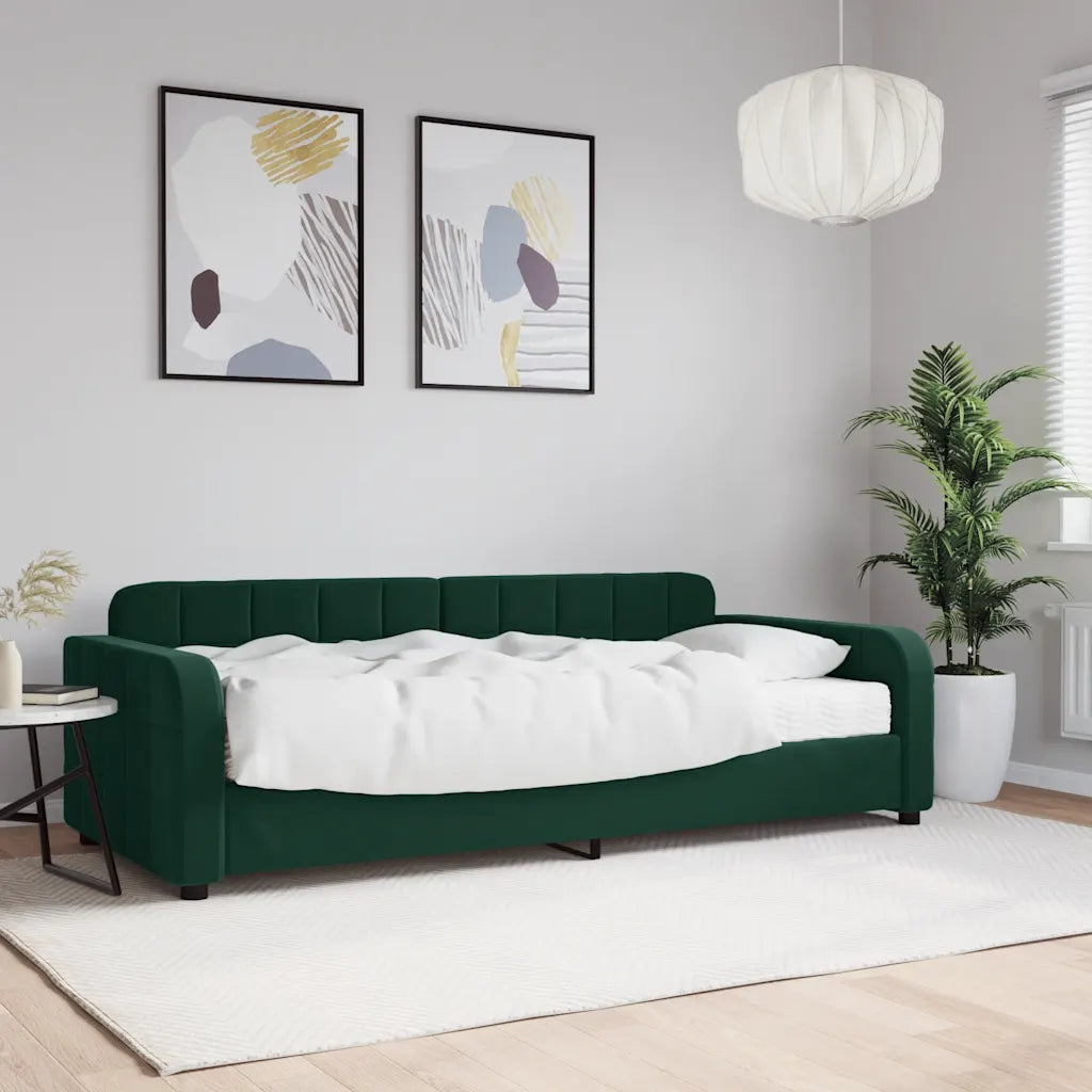 Tagesbett mit Matratze aus Samt 90 × 200 cm