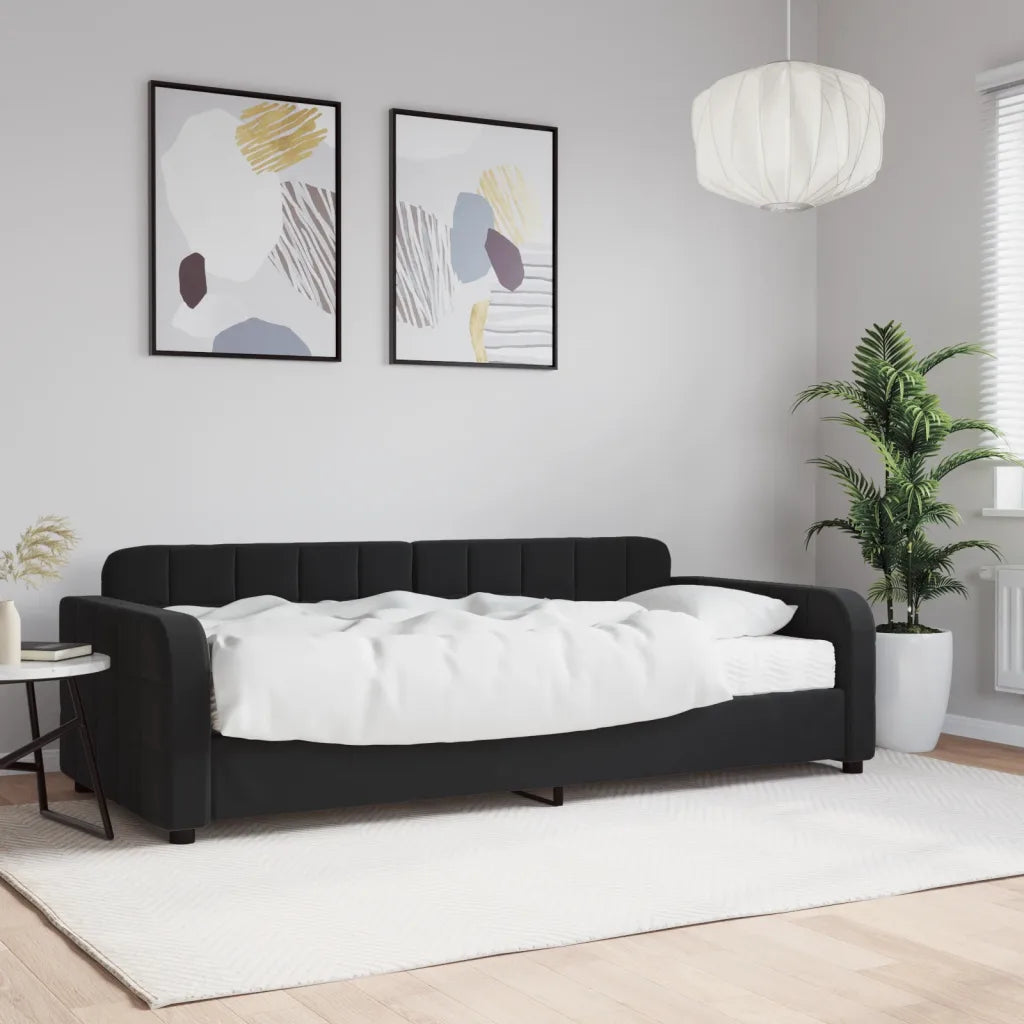 Tagesbett mit Matratze aus Samt 90 × 200 cm