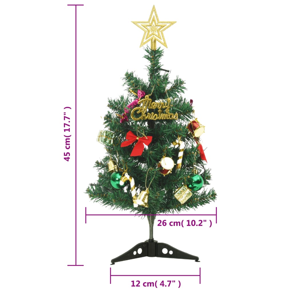 Künstlicher Mini-Weihnachtsbaum mit Beleuchtung 20 LEDs 45 cm