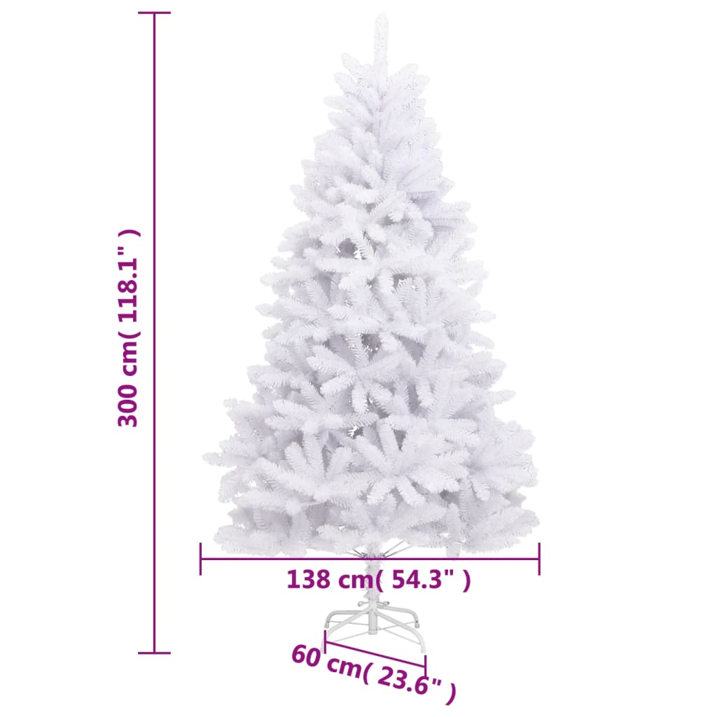 Künstlicher Weihnachtsbaum Klappbar mit Ständer Weiß 300 cm