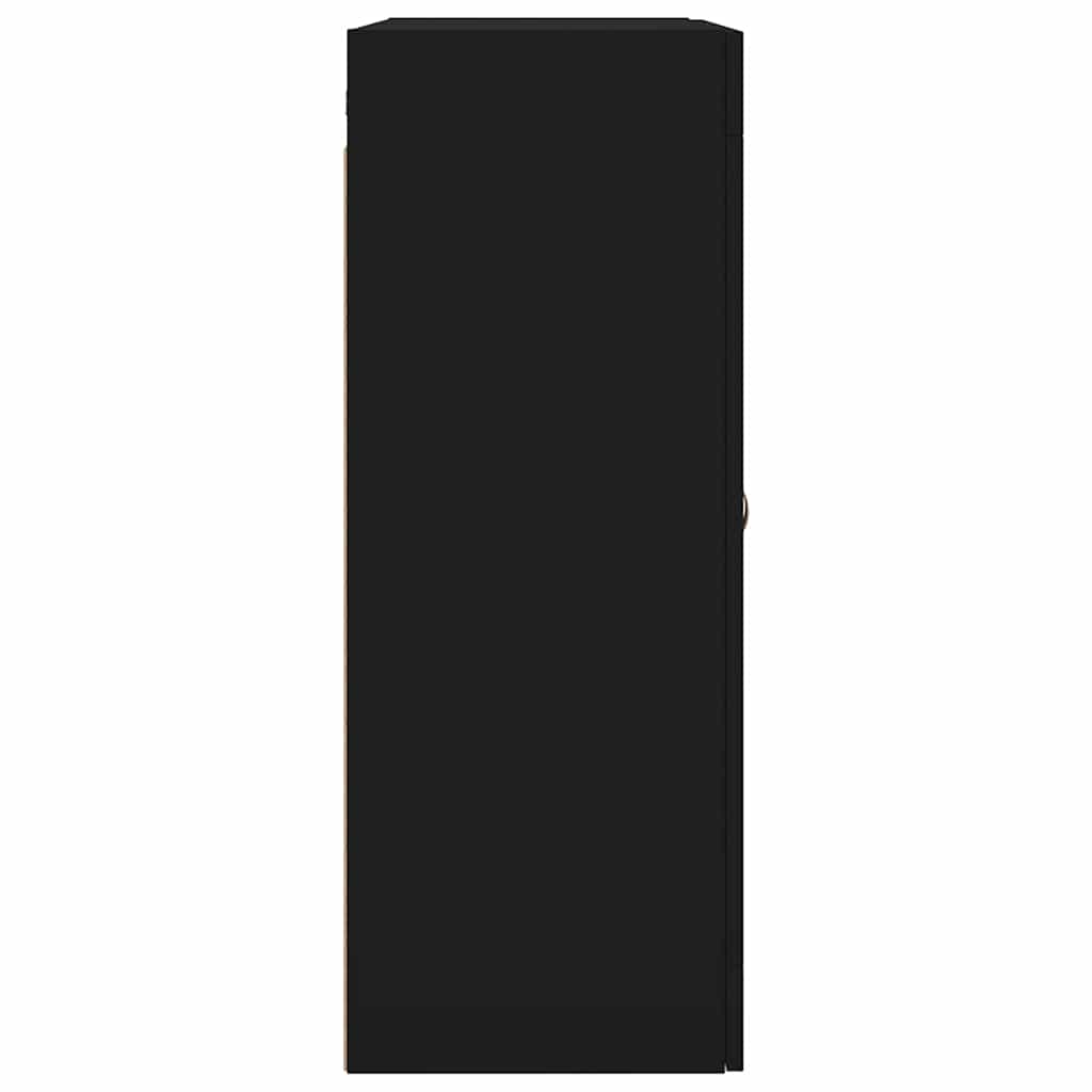 Wandschränke 2 Stk. Schwarz Holzwerkstoff