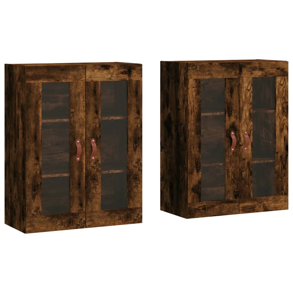 Wandschränke 2 Stk. Räuchereiche Holzwerkstoff