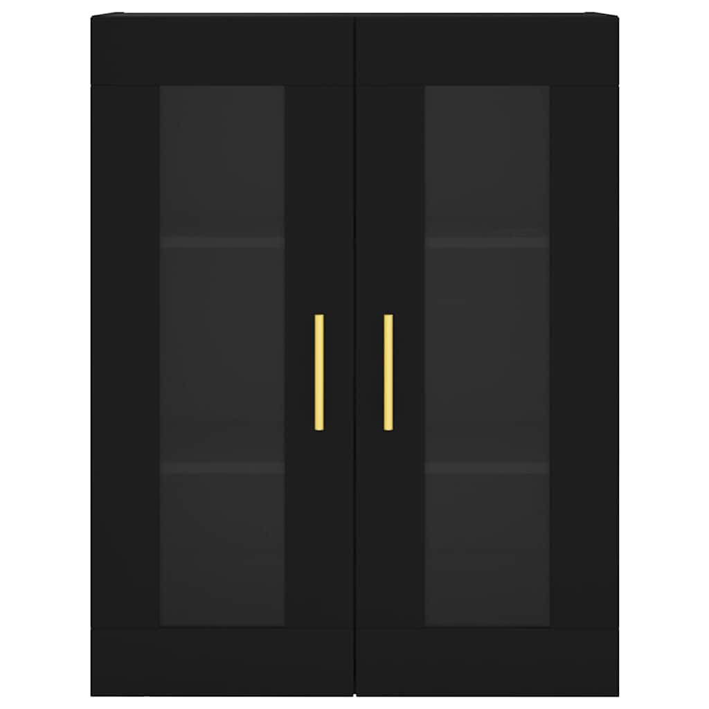 Wandschränke 2 Stk. Schwarz Holzwerkstoff
