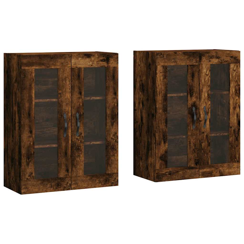 Wandschränke 2 Stk. Räuchereiche Holzwerkstoff