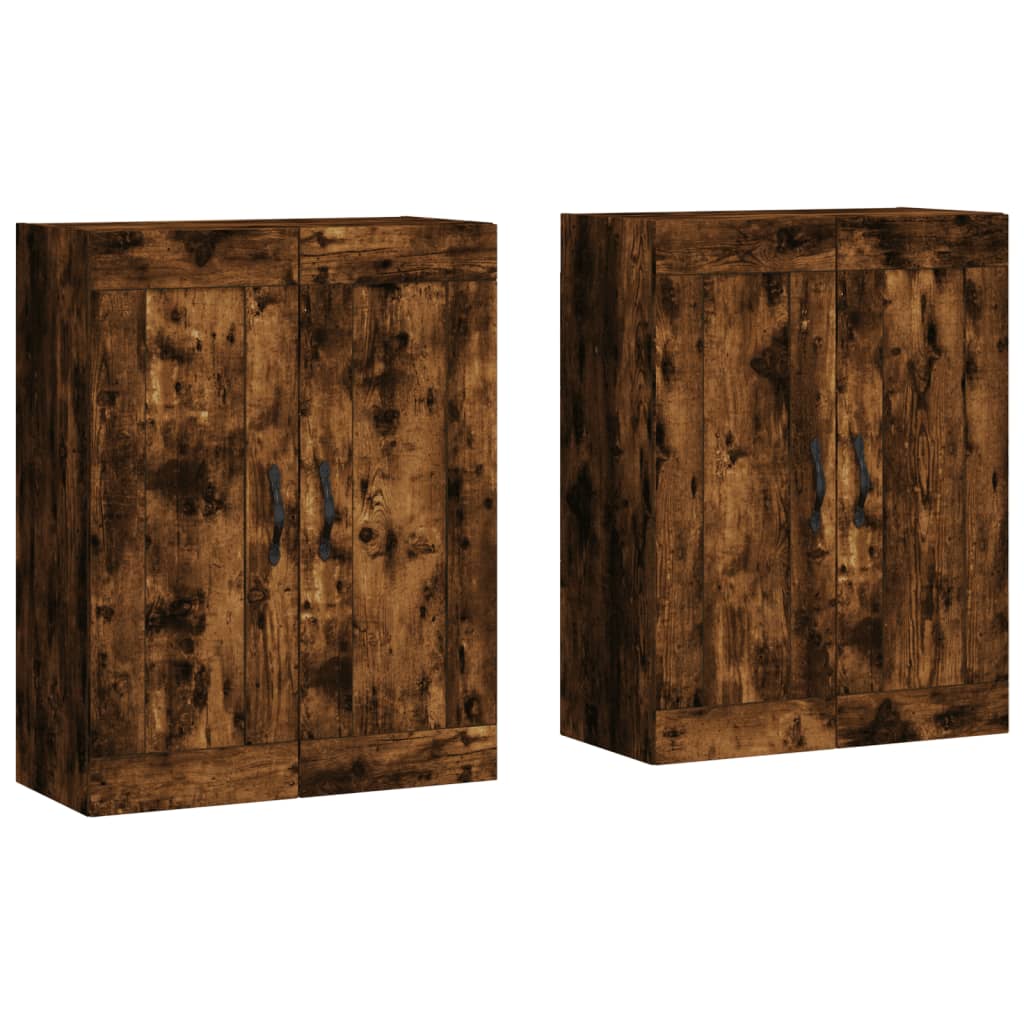 Wandschränke 2 Stk. Räuchereiche Holzwerkstoff