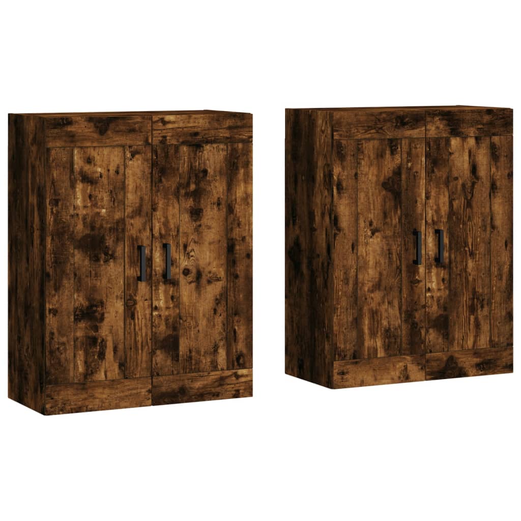 Wandschränke 2 Stk. Räuchereiche Holzwerkstoff