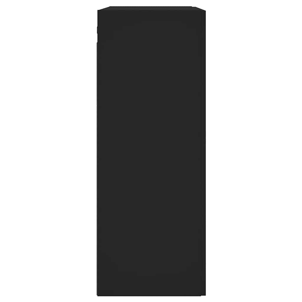 Wandschränke 2 Stk. Schwarz Holzwerkstoff
