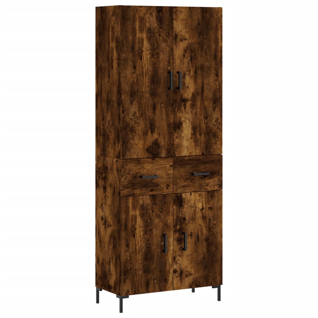 Highboard Räuchereiche 69,5x34x180 cm Holzwerkstoff