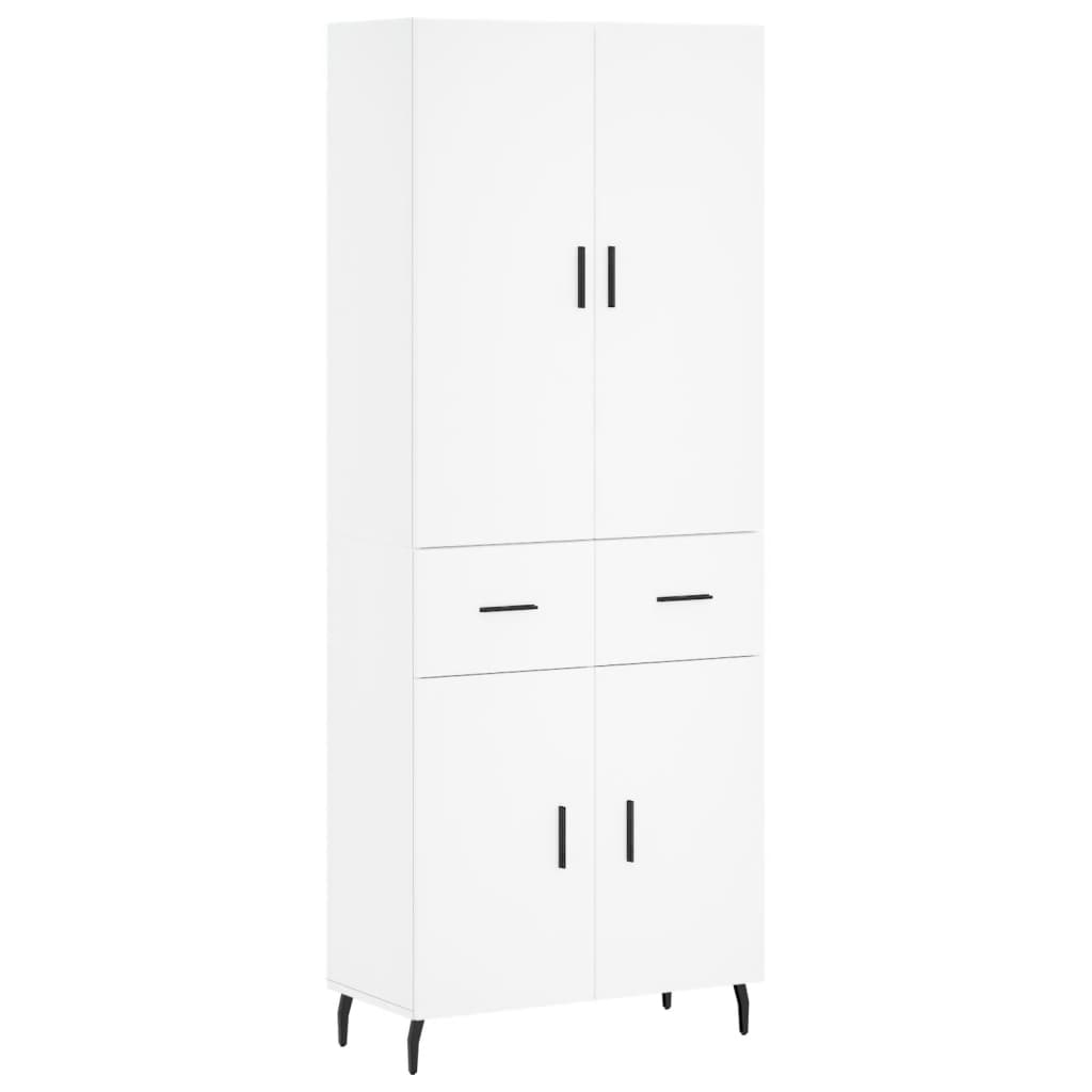 Highboard Weiß 69,5x34x180 cm Holzwerkstoff