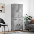 Highboard Betongrau 69,5x34x180 cm Holzwerkstoff