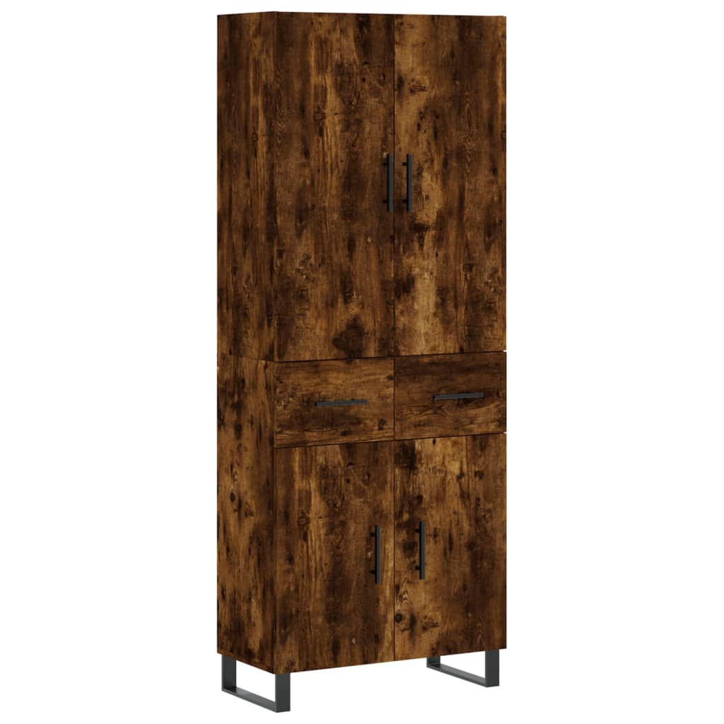Highboard Räuchereiche 69,5x34x180 cm Holzwerkstoff