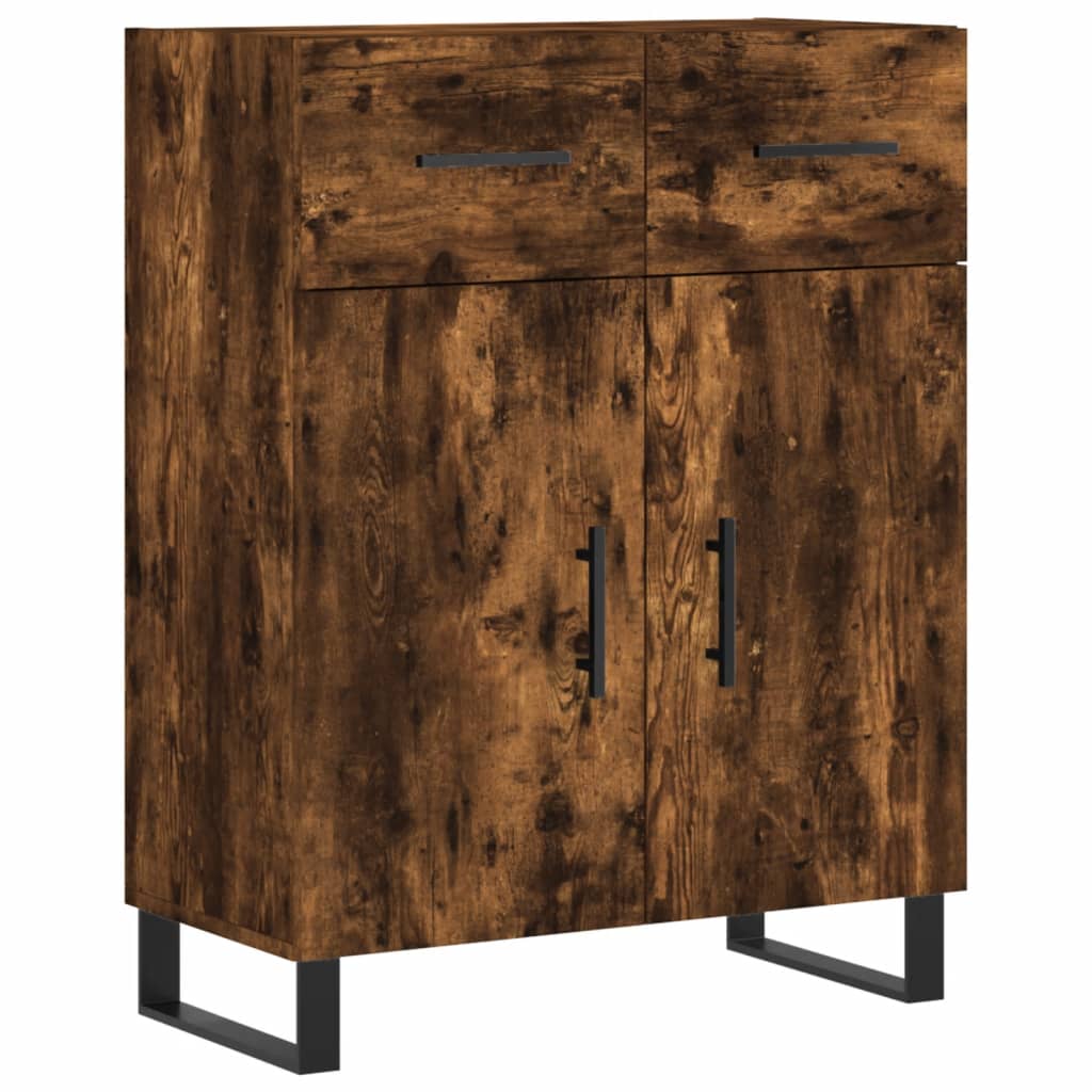 Highboard Räuchereiche 69,5x34x180 cm Holzwerkstoff