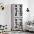 Highboard Grau Sonoma 69,5x34x180 cm Holzwerkstoff