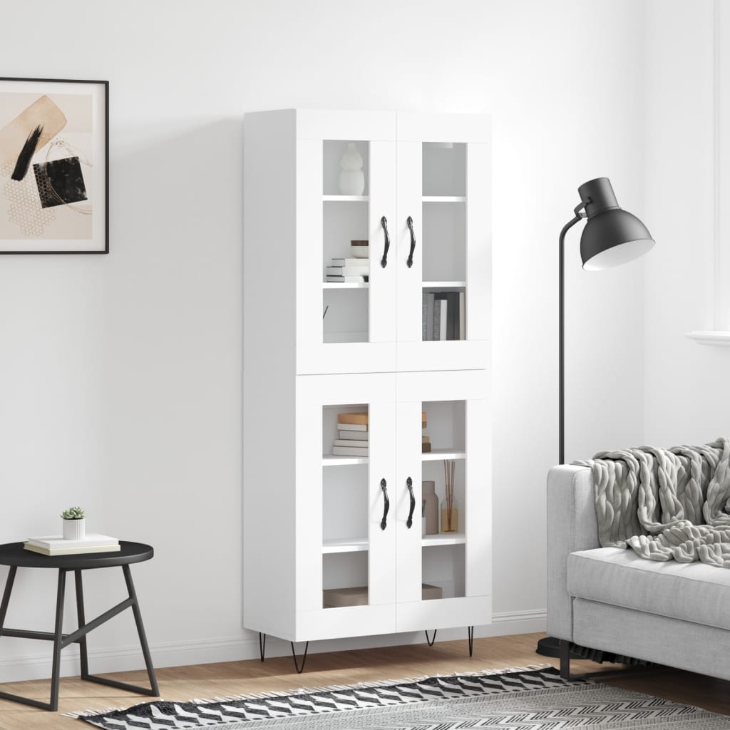Highboard Weiß 69,5x34x180 cm Holzwerkstoff