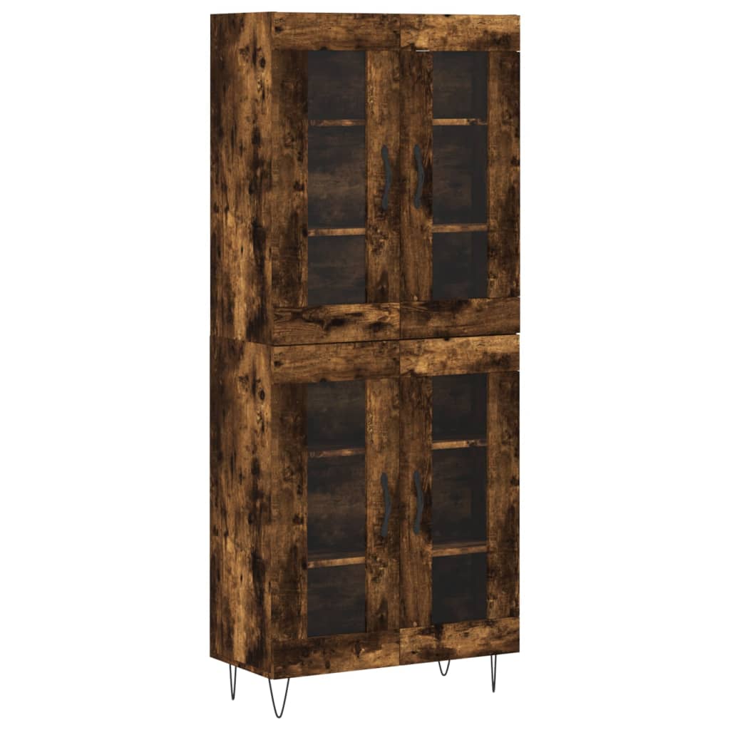 Highboard Räuchereiche 69,5x34x180 cm Holzwerkstoff
