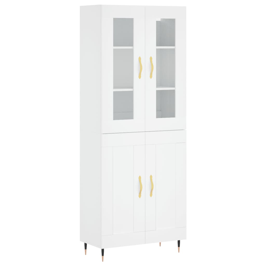 Highboard Weiß 69,5x34x180 cm Holzwerkstoff