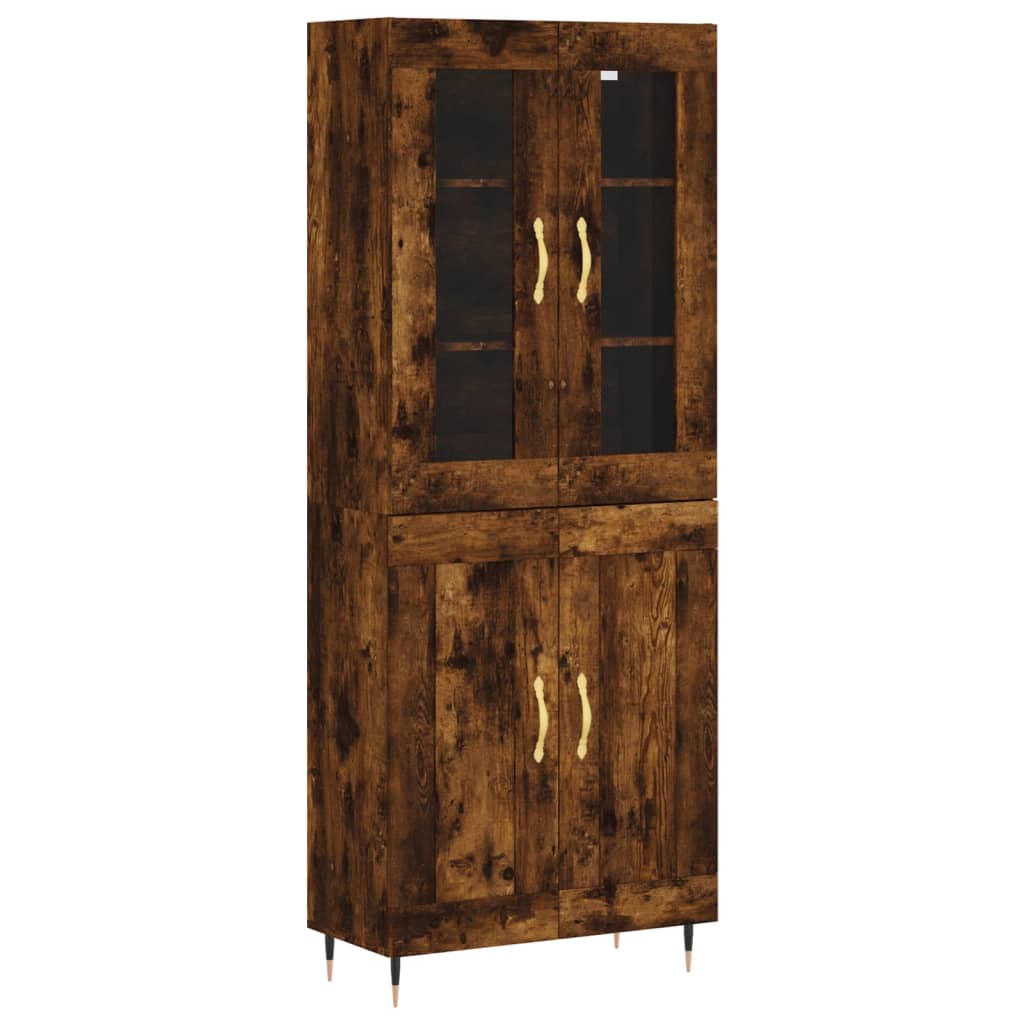 Highboard Räuchereiche 69,5x34x180 cm Holzwerkstoff