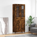Highboard Räuchereiche 69,5x34x180 cm Holzwerkstoff