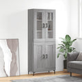 Highboard Grau Sonoma 69,5x34x180 cm Holzwerkstoff
