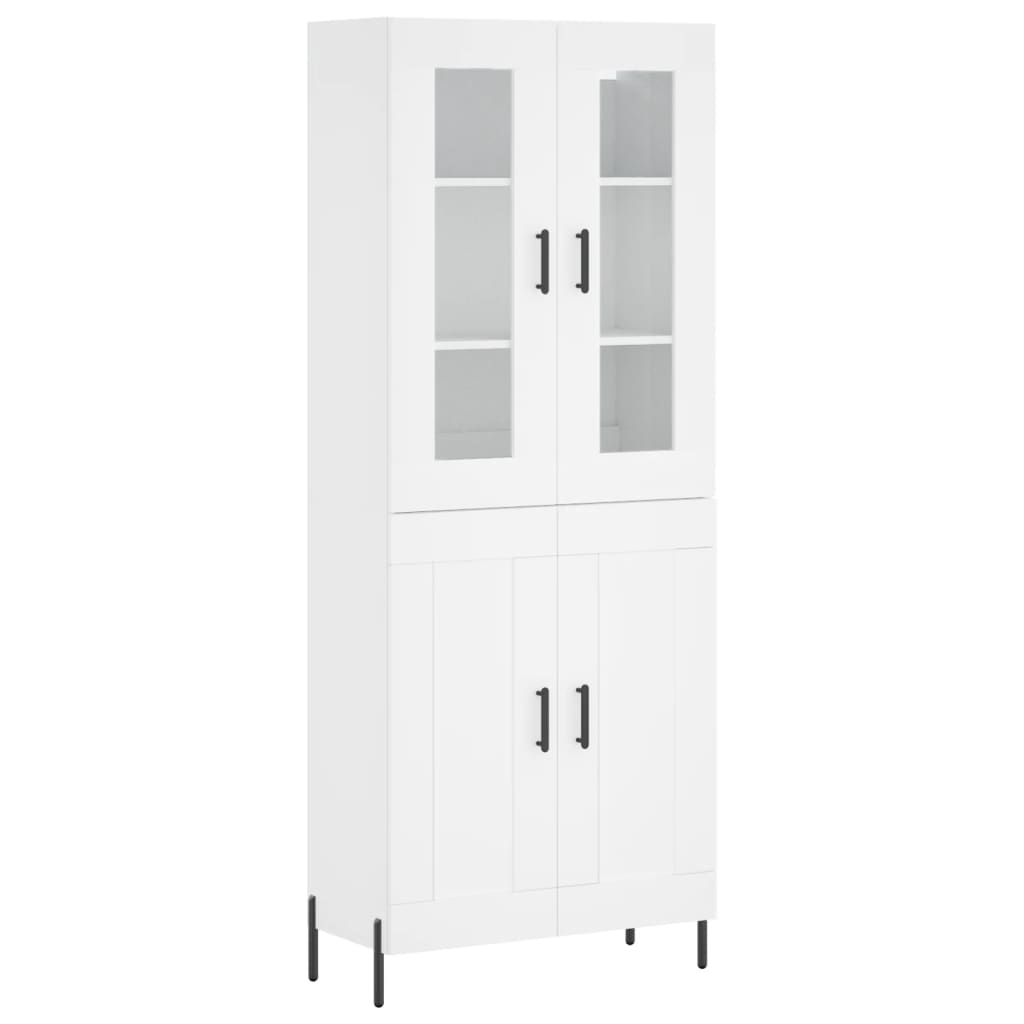 Highboard Weiß 69,5x34x180 cm Holzwerkstoff